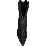 Dolce & Gabbana Black Gray Leopard Cowboy Boots Shoes LA11525-35