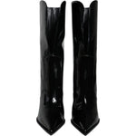 Dolce & Gabbana Black Patent Leather Mid Calf Boots Shoes LA11545-40