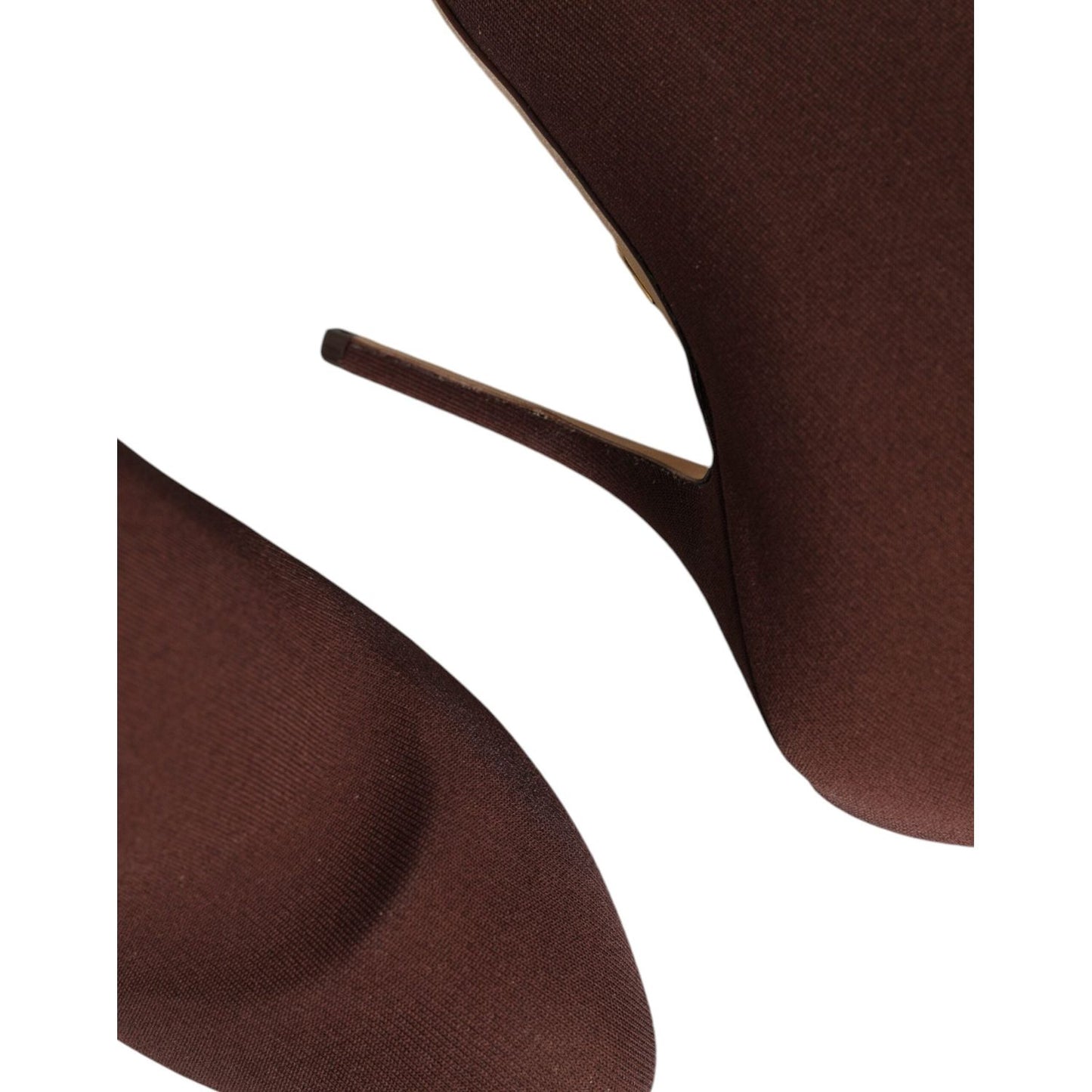 Dolce & Gabbana Brown Stiletto Heels Socks Ankle Boots Shoes LA11619-39