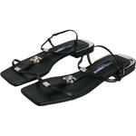 Dolce & Gabbana Black Leather Logo Ankle Strap Keira Sandals Shoes LA11685-39