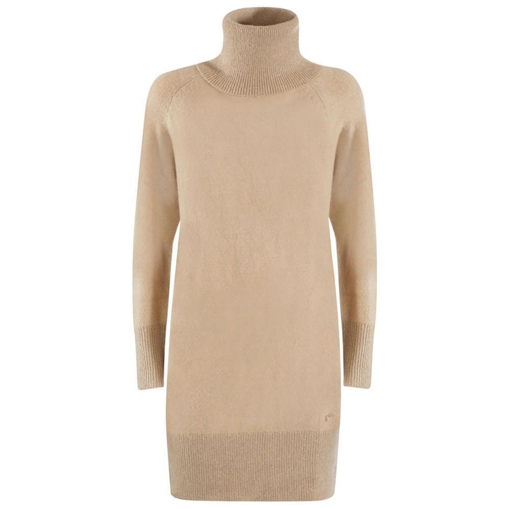 Yes Zee Beige Viscose Dress YE-13718-M