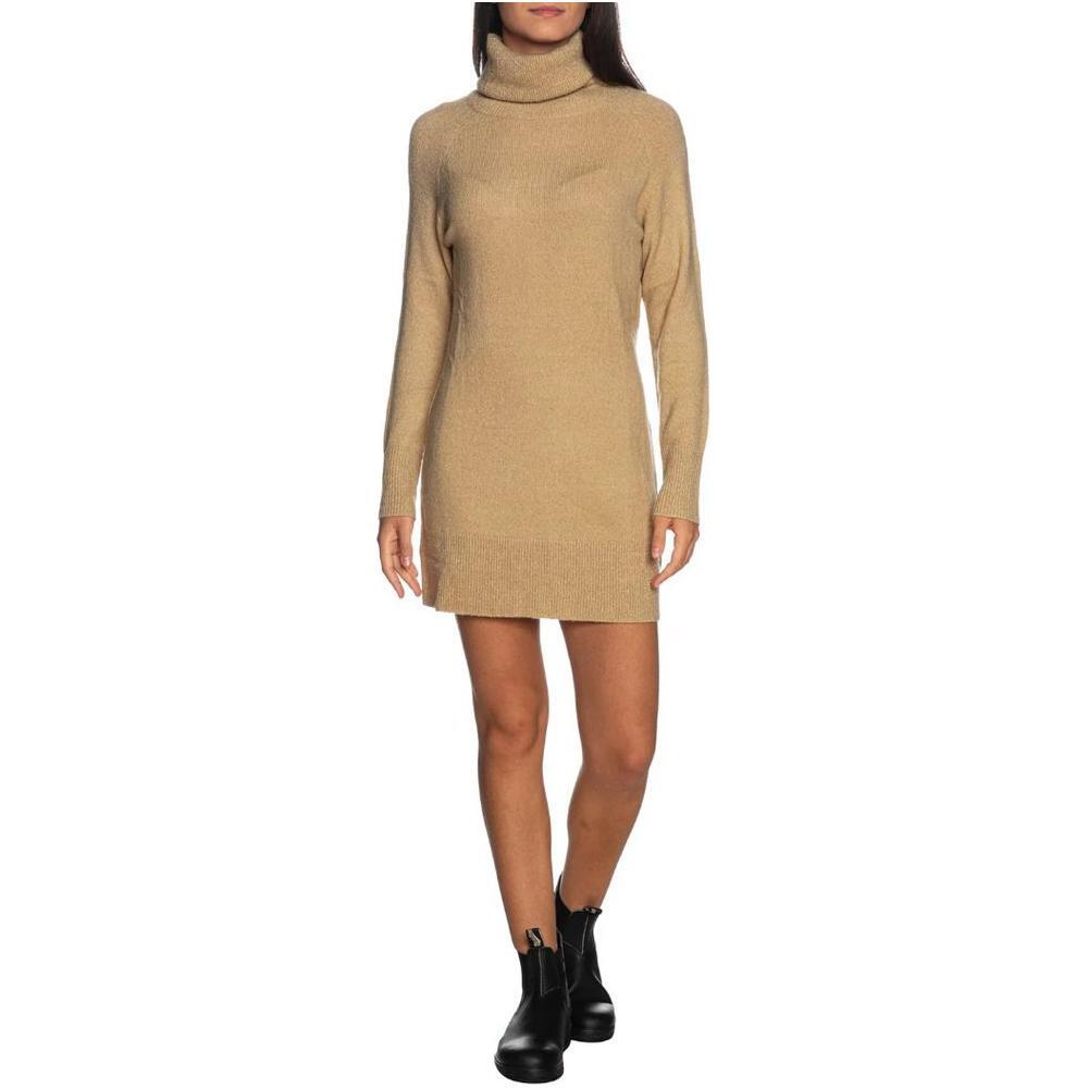 Yes Zee Beige Viscose Dress YE-13718-M