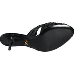 Dolce & Gabbana Black Leather Heels Slides Sandals Shoes LA11467-38.5