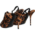 Dolce & Gabbana Brown Leopard Keira Slingback Sandals Shoes LA11520-36.5
