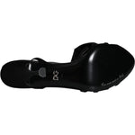 Dolce & Gabbana Black Crystal Ankle Strap Sandals Shoes LA11595-40.5
