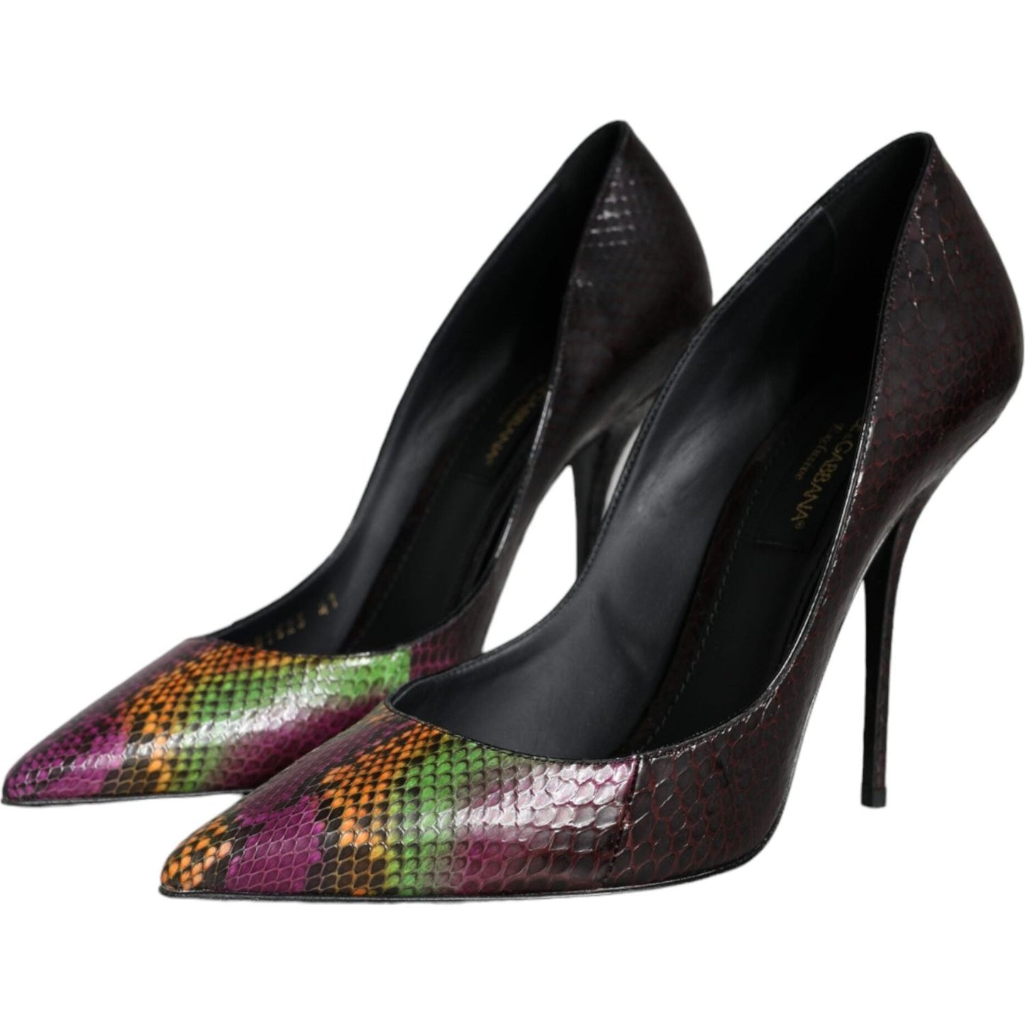 Dolce & Gabbana Multicolor Exotic Leather Heels Pumps Shoes LA11487-35.5
