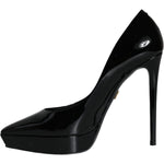 Dolce & Gabbana Black Leather Platform Heels Pumps Shoes LA11510-37