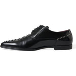 Dolce & Gabbana Black Leather Crystal Dress Formal Shoes MV5595-40