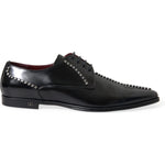 Dolce & Gabbana Black Leather Crystal Dress Formal Shoes MV5595-40