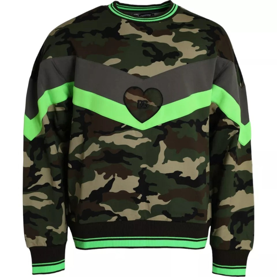 Dolce & Gabbana Multicolor Camouflage Sweatshirt Sweater TSH86429-50