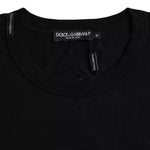 Dolce & Gabbana Black Logo Embossed Cotton Crew Neck T-shirt TSH86416-46