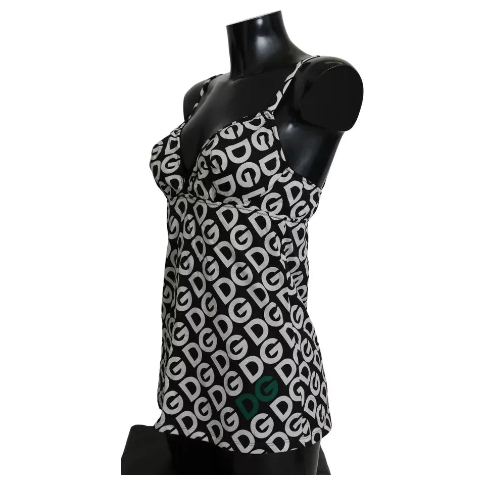 Dolce & Gabbana Black DG Mania Print Sleeveless Swimwear BIK1014-IT1
