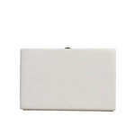 Dolce & Gabbana White Leather Gold Frame Clutch Evening Party Purse Bag BAG1532