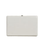 Dolce & Gabbana White Leather Gold Frame Clutch Evening Party Purse Bag BAG1532