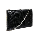 Dolce & Gabbana Black Leather Silver Frame Clutch Mini Crossbody Bag