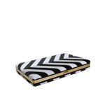 Dolce & Gabbana Black White Gold Frame Clutch Evening Party Purse Bag