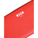 MSGM Red Leather Continental Zip Around Card Holder Bifold Clutch Wallet BAG1561