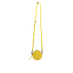 MSGM Yellow Leather Logo Crossbody Sling Shoulder Round Bag