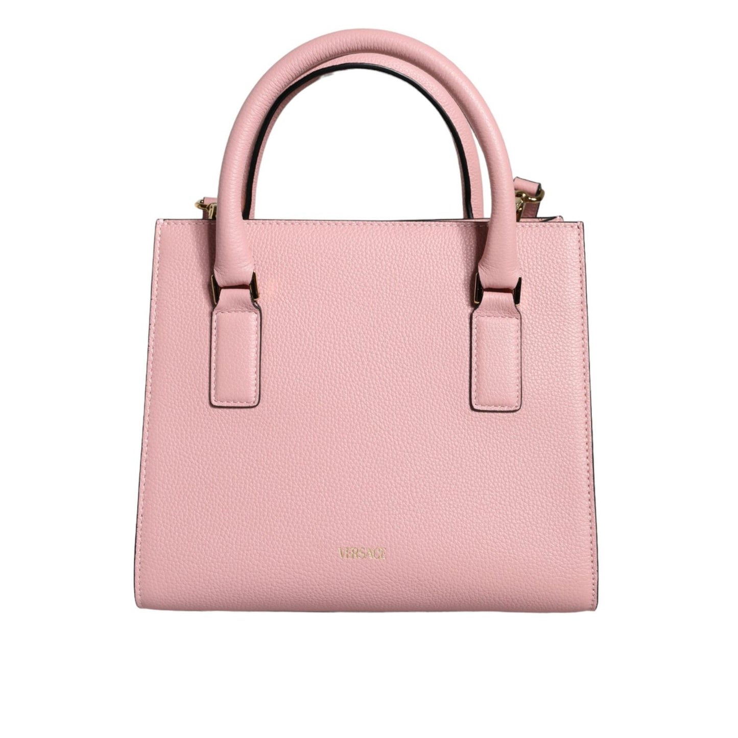 Versace Pink Small Top Handle Grainy Calf Leather Crossbody Bag BAG1588