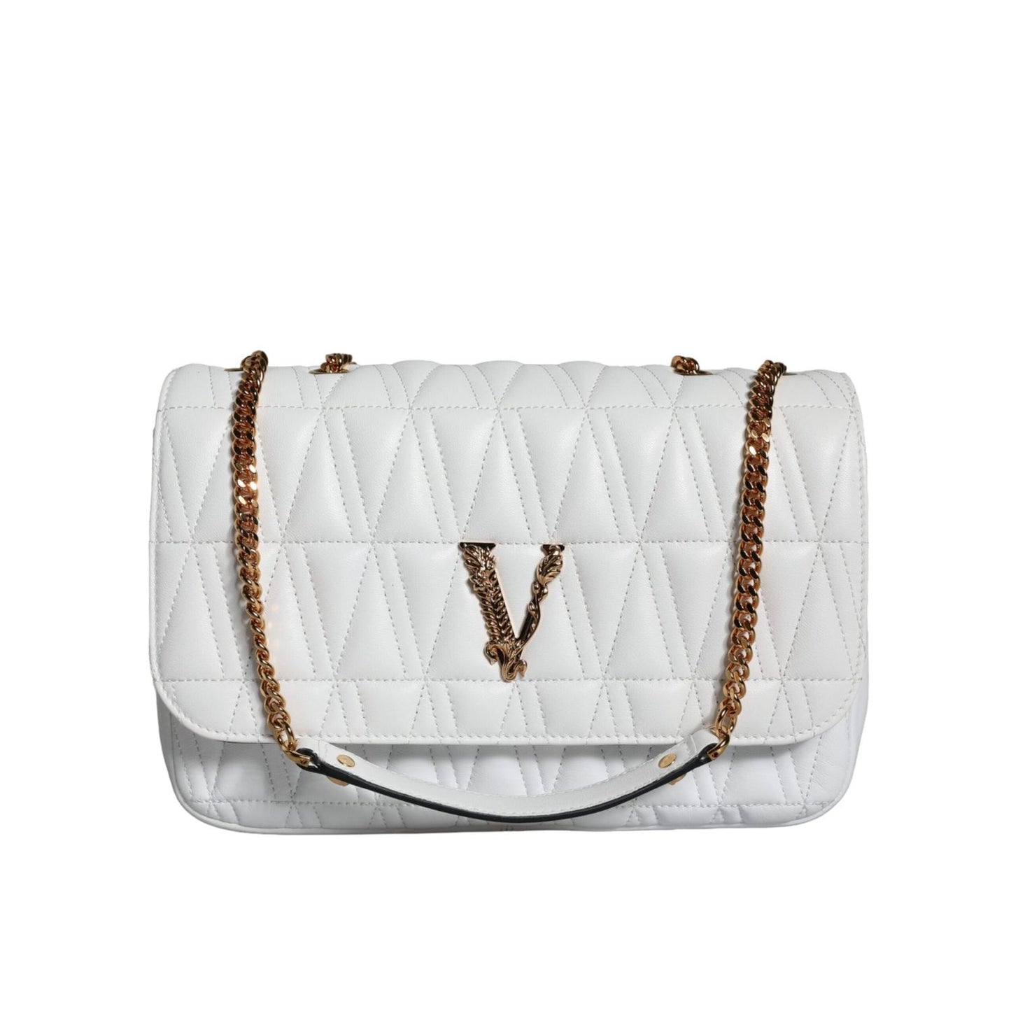 Versace White Mini Nappa Leather Crossbody Shoulder Bag BAG1596
