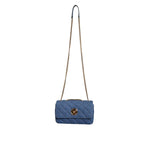 Versace Blue Quilted Denim Leather Crossbody Shoulder Bag BAG1601