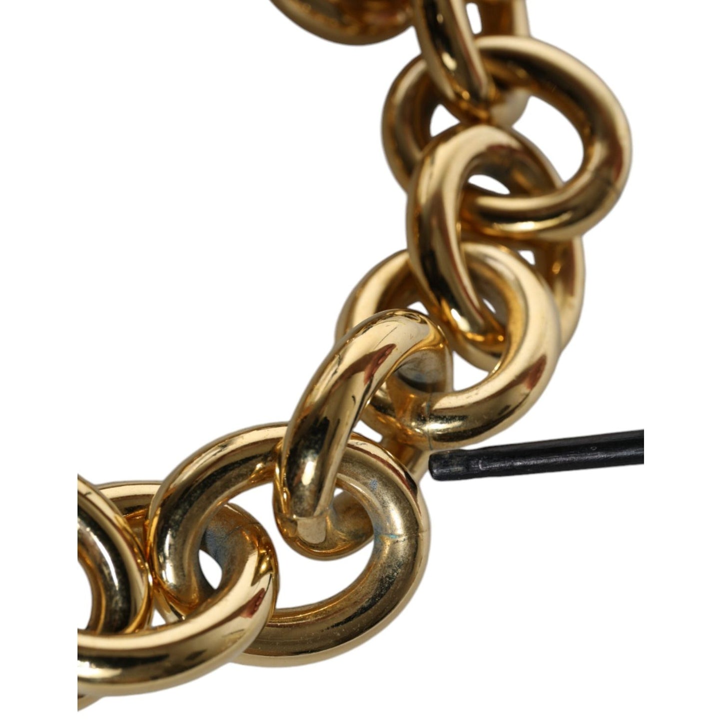 Dolce & Gabbana Gold Tone Brass Maxi Chain Lobster Clasp Logo Bracelet