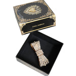 Dolce & Gabbana Gold Tone Brass Bow Crystal FauxPearl Embellished Brooch SMY10377