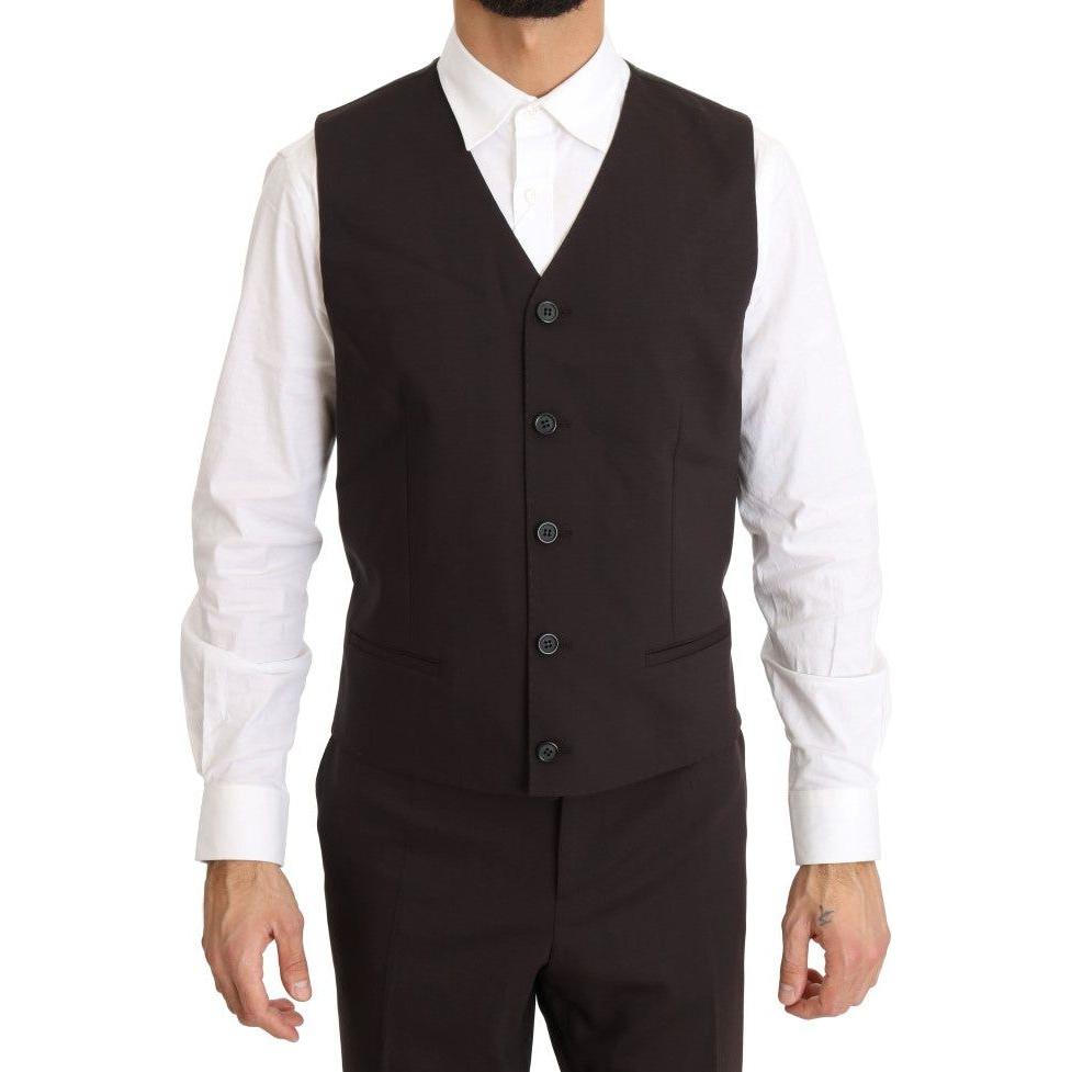 Dolce & Gabbana Bordeaux Wool Stretch Long 3 Piece Suit KOS1096-1