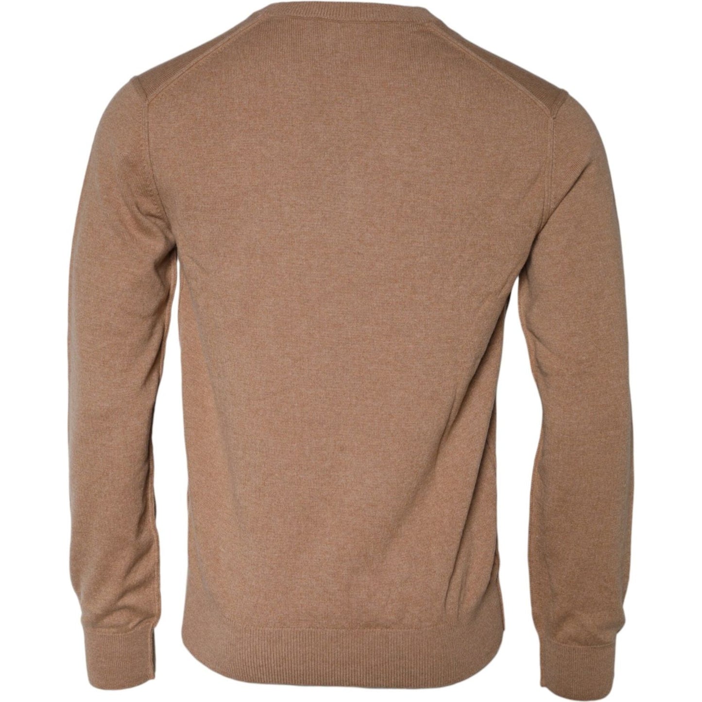 Dolce & Gabbana Brown Cashmere Knit V-neck Pullover Sweater TSH85141-52