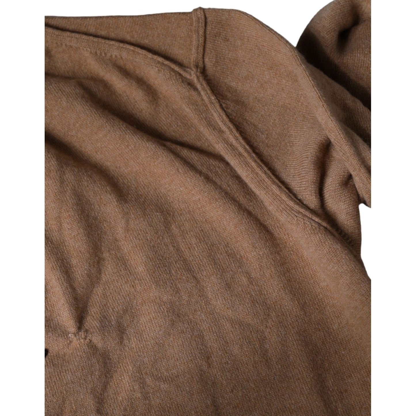 Dolce & Gabbana Brown Cashmere Knit V-neck Pullover Sweater TSH85141-52