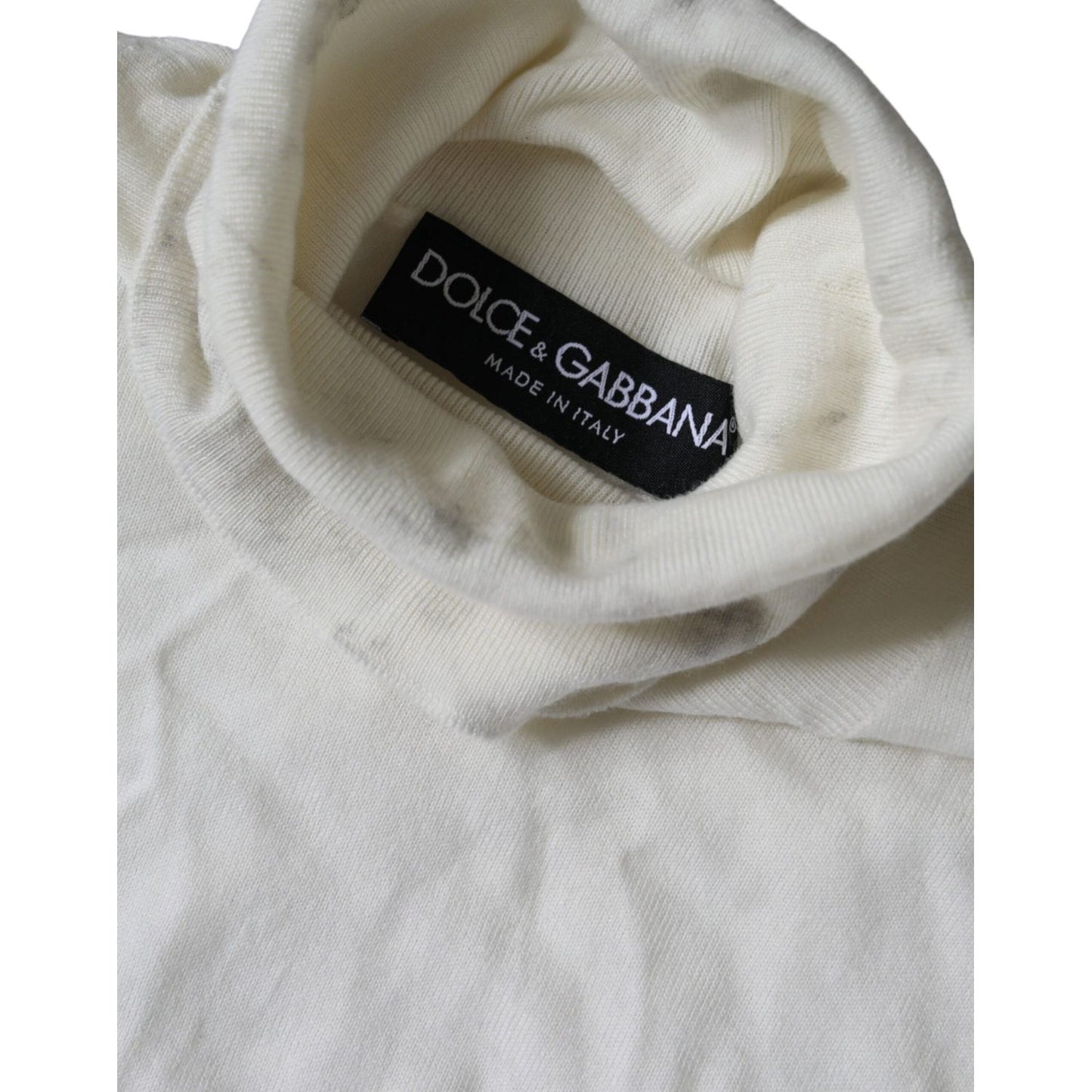 Dolce & Gabbana Off White Wool Turtle Neck Pullover Sweater TSH851974-50