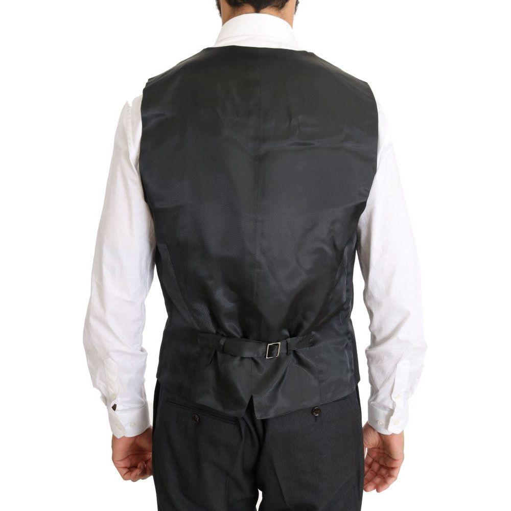 Dolce & Gabbana Gray Wool Silk Double Breasted Slim Suit KOS1104-1