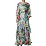Dolce & Gabbana Multicolor Floral Silk Long Gown Dress DR281237-44