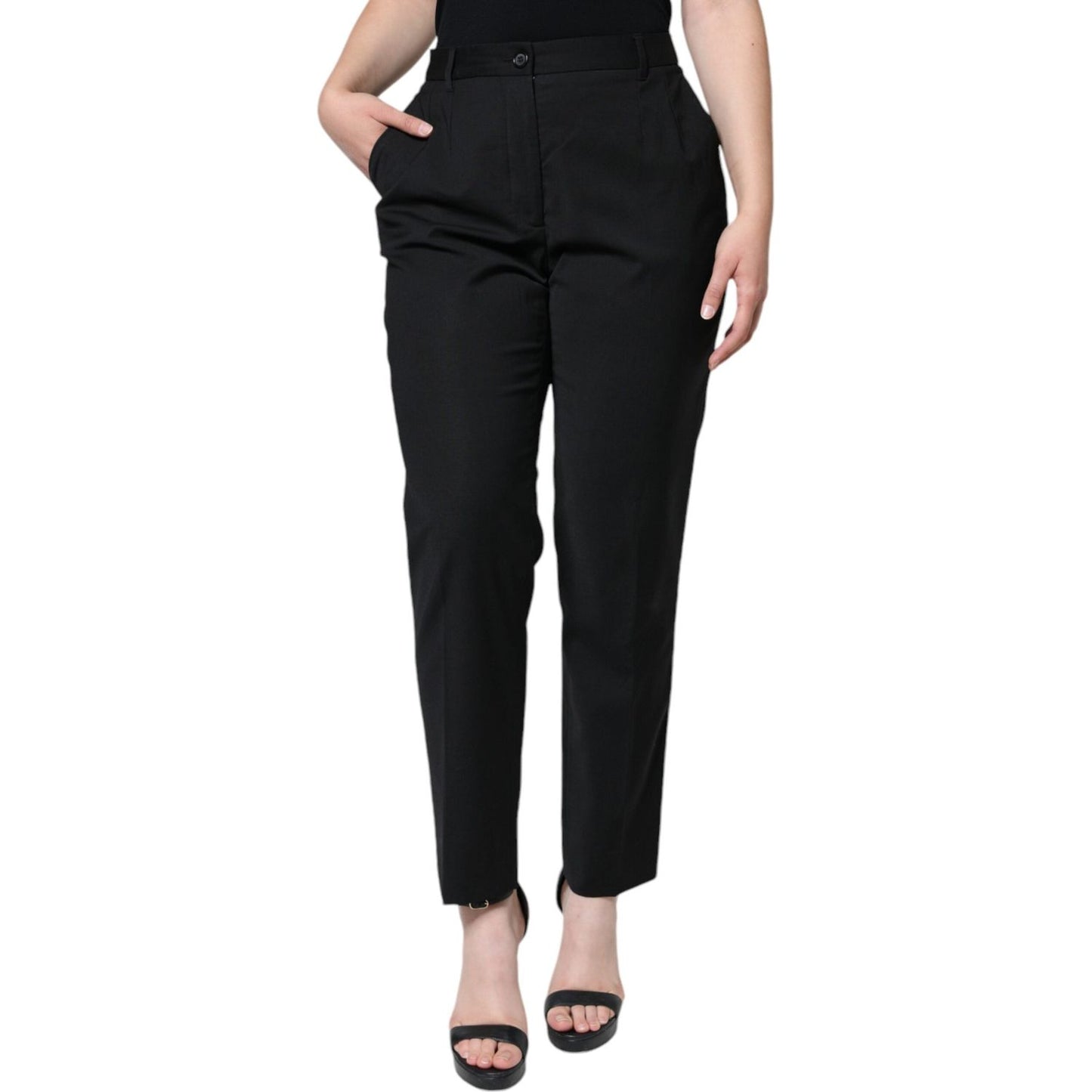 Dolce & Gabbana Black High Waist Tapered Pants PAN75636-46