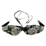 Dolce & Gabbana Black Floral Halter Beachwear Swimwear Bikini Top BIK1652-2
