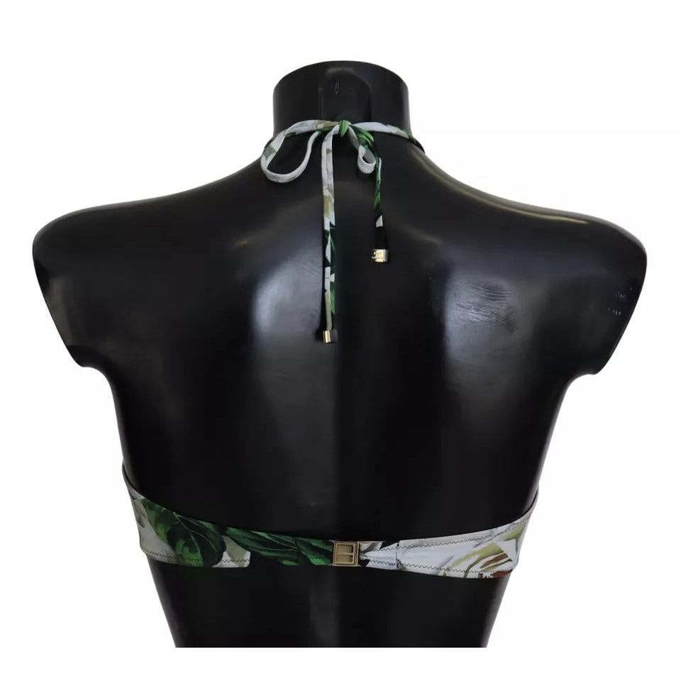 Dolce & Gabbana Black Floral Halter Beachwear Swimwear Bikini Top BIK1652-2