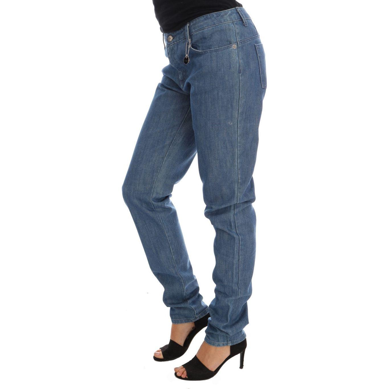 Costume National Blue Wash Cotton Boyfriend Fit Jeans