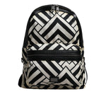 Dolce & Gabbana Black White Nylon Leather Travel Back Pack Bag