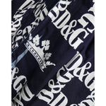 Dolce & Gabbana Blue Crown Logo Print Slim Fit Cotton Shirt TSH87099-38