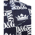 Dolce & Gabbana Blue Crown Logo Print Slim Fit Cotton Shirt TSH87099-38