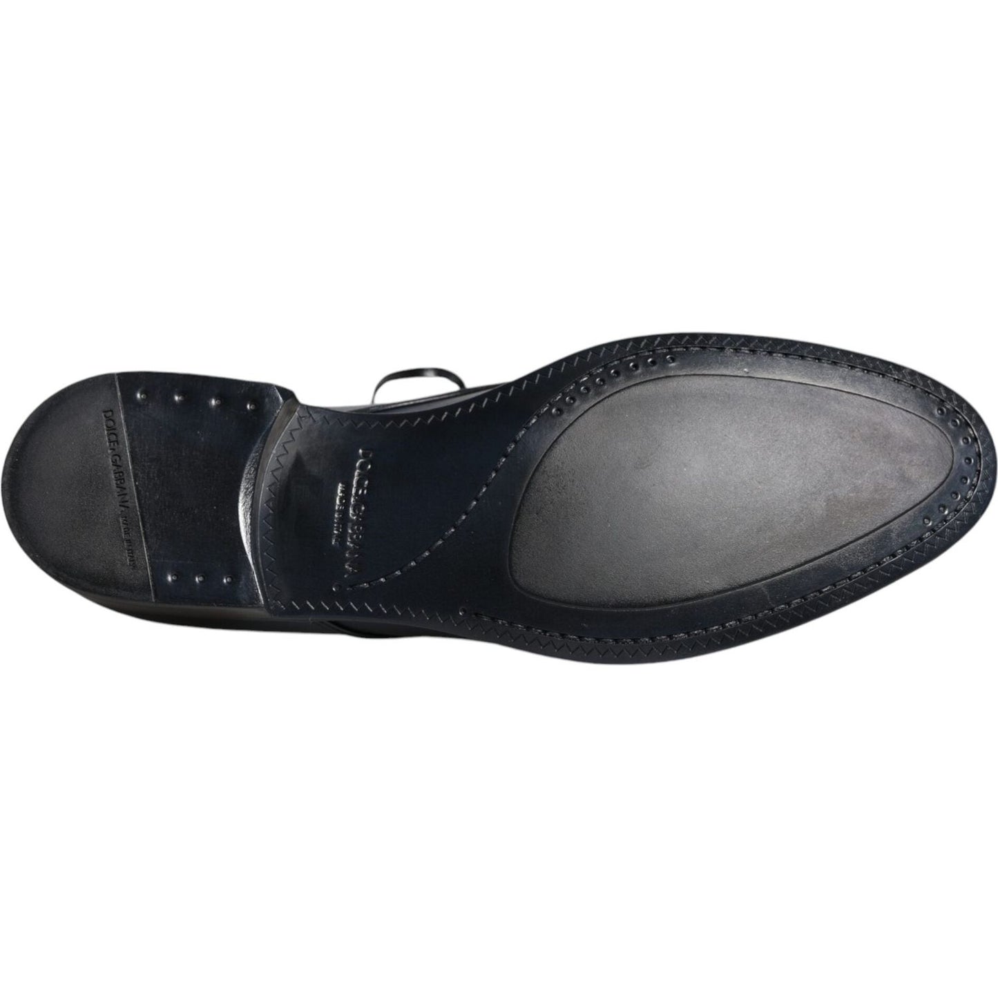 Dolce & Gabbana Navy Blue Leather Derby Dress Formal Shoes MV3941-42