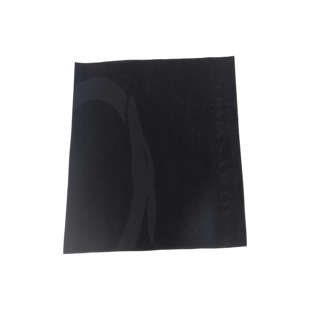 Trussardi Beachwear Black Cotton Men Beach Towel TR-24325-UNISEX