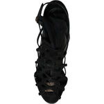 Dolce & Gabbana Black Tulle Stretch Heels Sandals Shoes LA7996-41