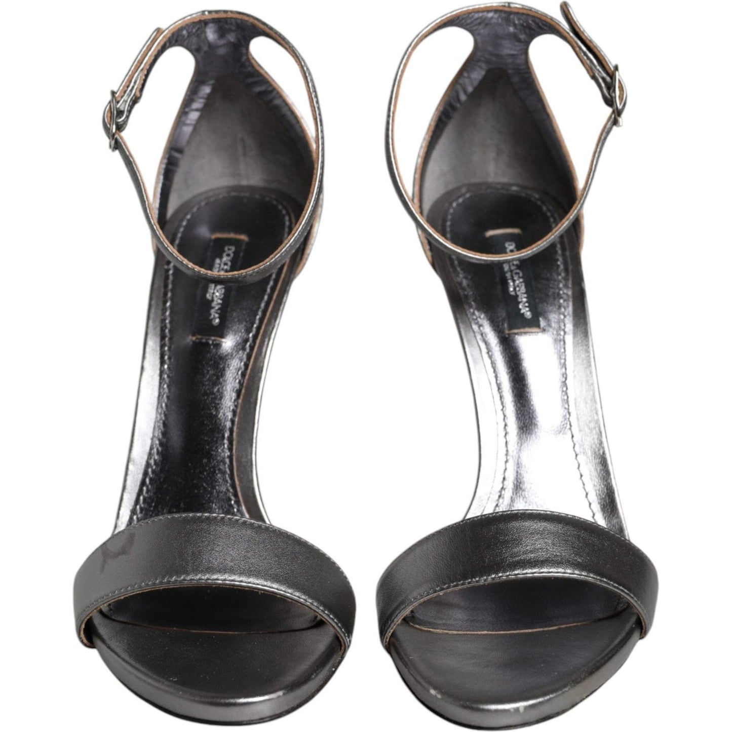 Dolce & Gabbana Silver KEIRA Heels Ankle Strap Sandals Shoes LA11725-38
