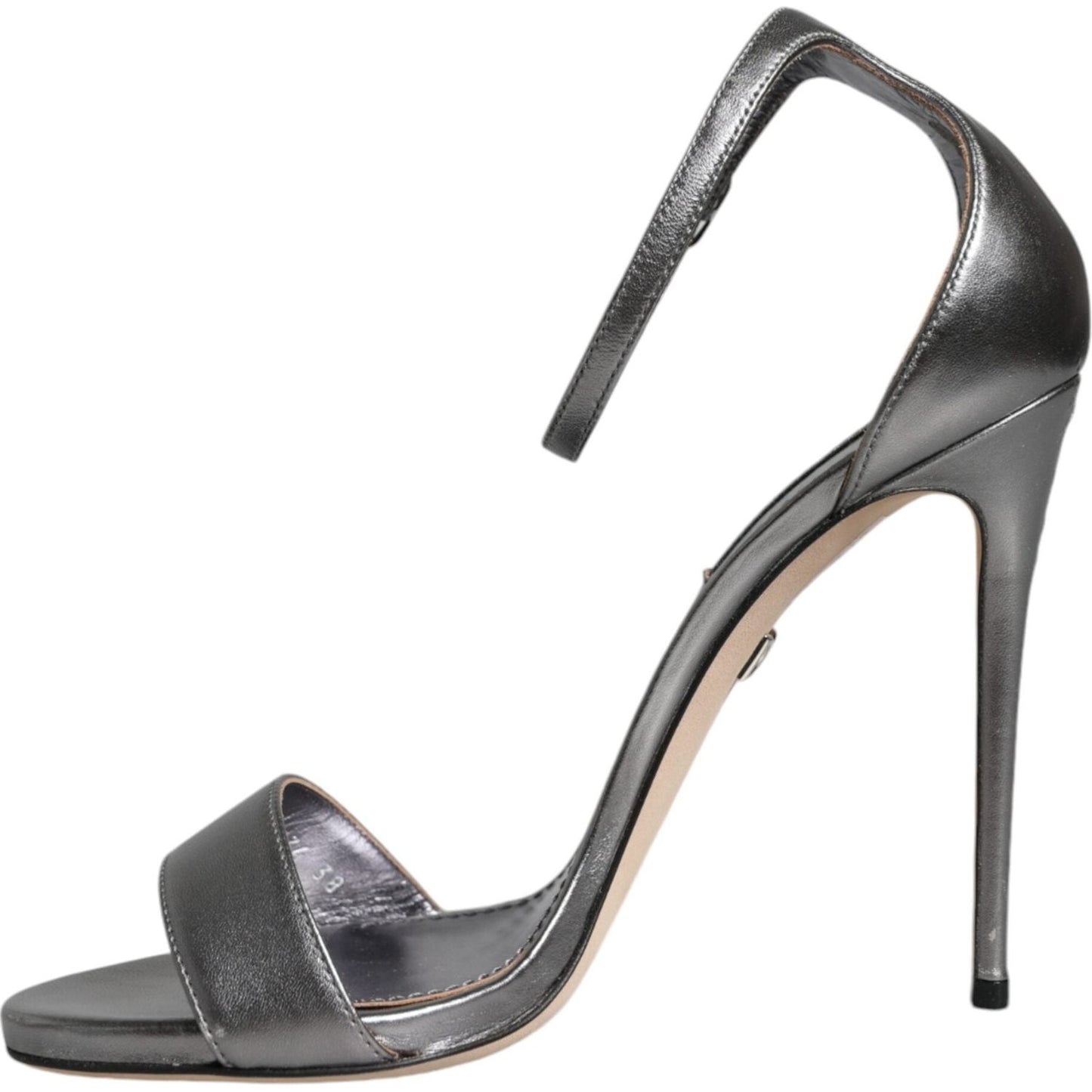 Dolce & Gabbana Silver KEIRA Heels Ankle Strap Sandals Shoes LA11725-38