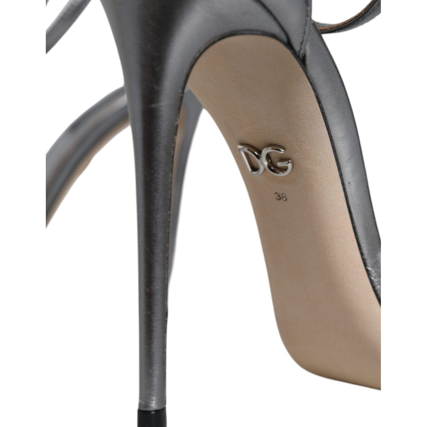 Dolce & Gabbana Silver KEIRA Heels Ankle Strap Sandals Shoes LA11725-38