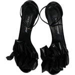 Dolce & Gabbana Black Leather Ankle Strap Heel Sandals Shoes LA11731-40