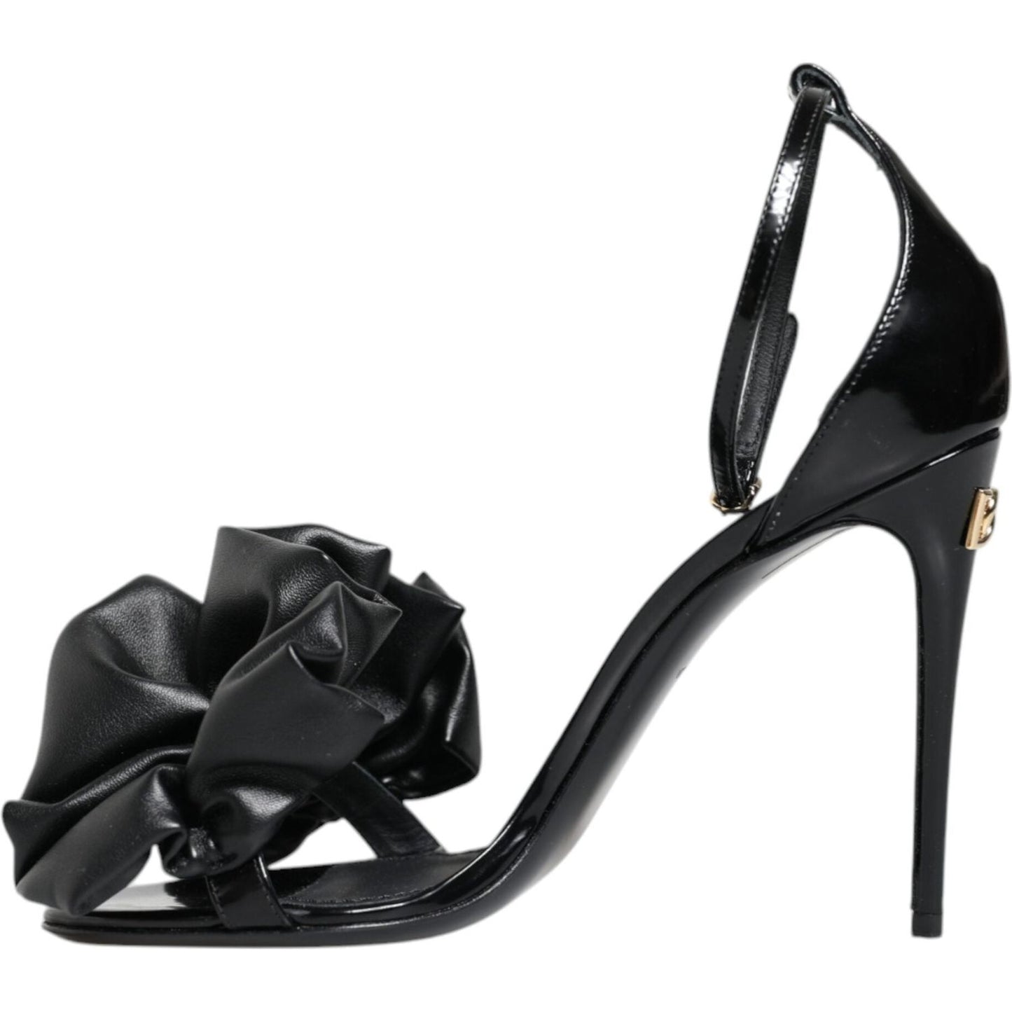 Dolce & Gabbana Black Leather Ankle Strap Heel Sandals Shoes LA11753-37