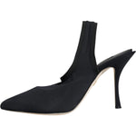 Dolce & Gabbana Black Jersey Stretch Heels Slingback Shoes LA8516-36.5