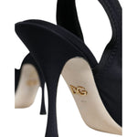 Dolce & Gabbana Black Jersey Stretch Heels Slingback Shoes LA8516-36.5